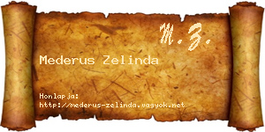 Mederus Zelinda névjegykártya